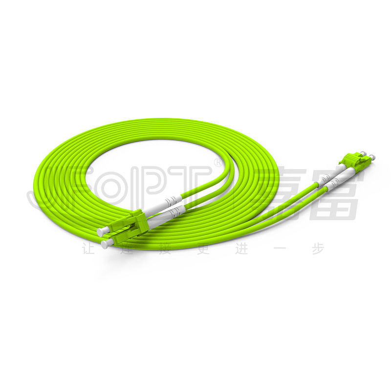LC-LC Duplex Fiber Optic Patch Cord Multimode 50/125 3.0mm LSZH Aqua