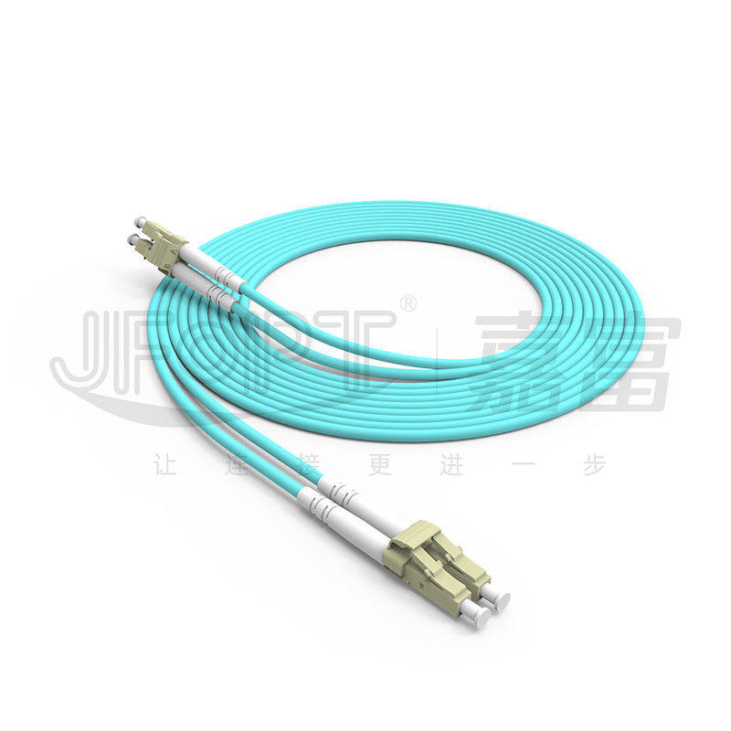 LC-LC Duplex Fiber Optic Patch Cord Multimode 50/125 3.0mm LSZH Aqua