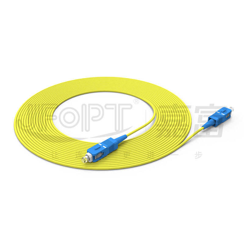 SC Fiber Optic Patch Cord With Short Boot / Bent Boot OFNR OFNP Material