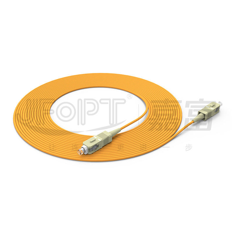 SC Fiber Optic Patch Cord With Short Boot / Bent Boot OFNR OFNP Material