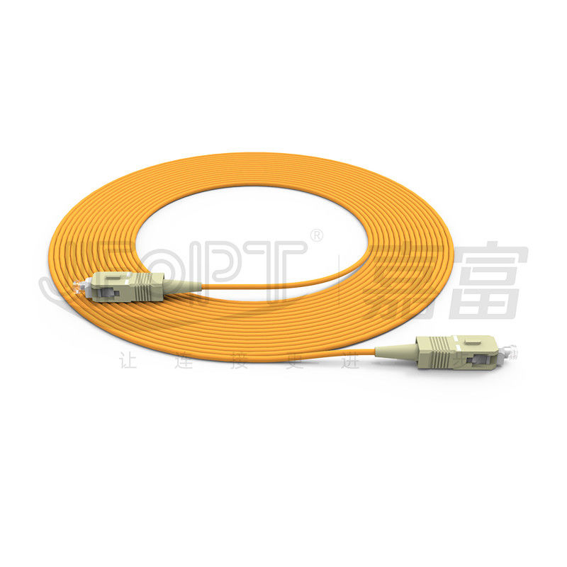 SC Fiber Optic Patch Cord With Short Boot / Bent Boot OFNR OFNP Material