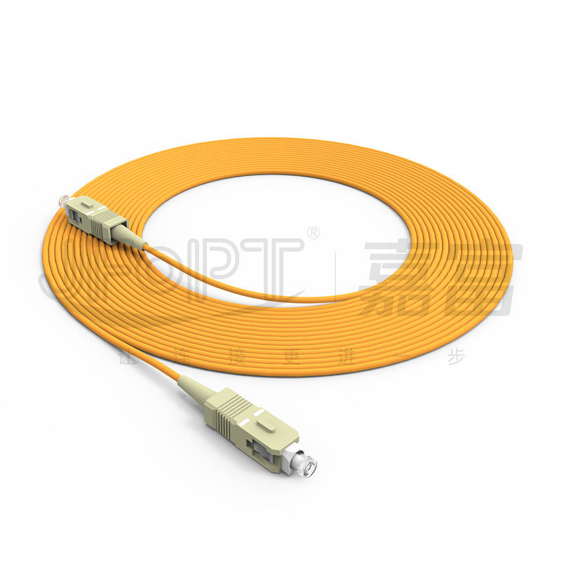 SC Fiber Optic Patch Cord With Short Boot / Bent Boot OFNR OFNP Material