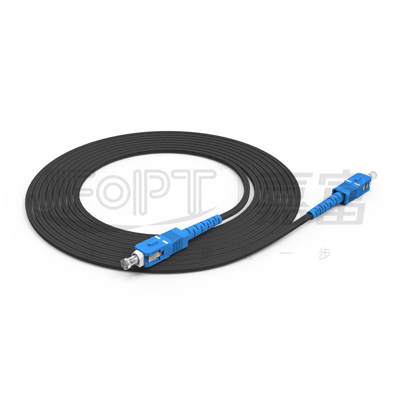 FRP Black Fiber Optic Patch Cord LSZH UV Resistant Autosupported Drop Cable Jumper 2.0*5.0mm