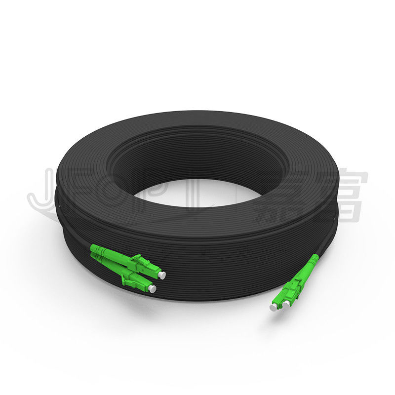 FRP Black Fiber Optic Patch Cord LSZH UV Resistant Autosupported Drop Cable Jumper 2.0*5.0mm