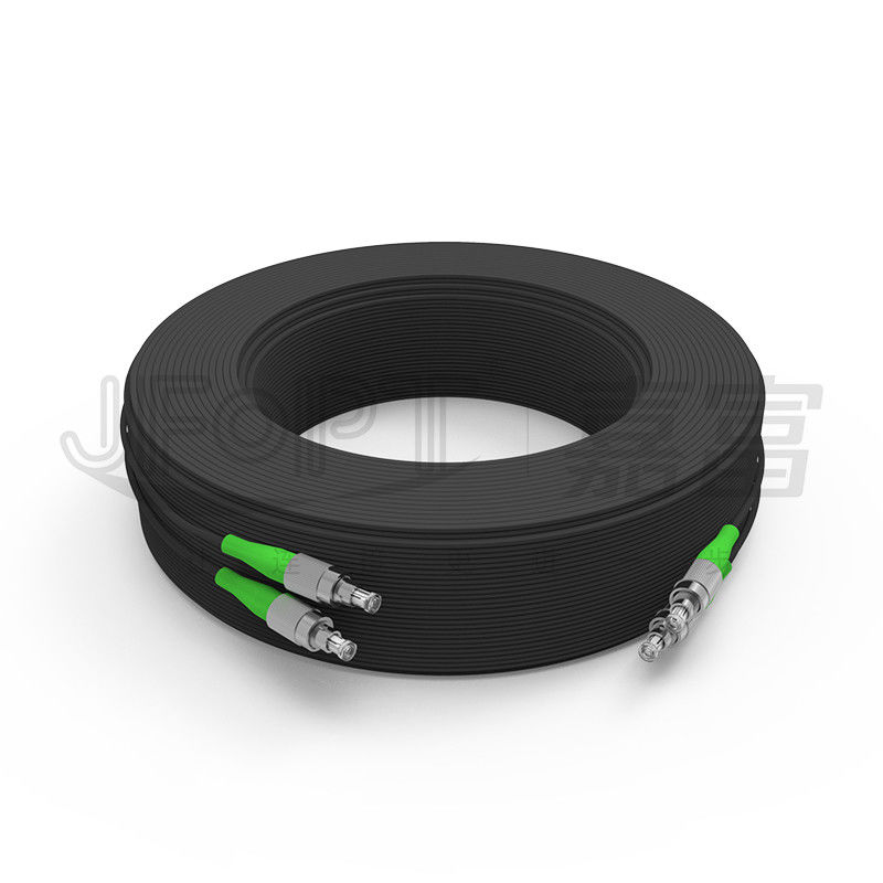 FRP Black Fiber Optic Patch Cord LSZH UV Resistant Autosupported Drop Cable Jumper 2.0*5.0mm