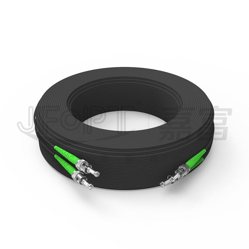 FRP Black Fiber Optic Patch Cord LSZH UV Resistant Autosupported Drop Cable Jumper 2.0*5.0mm