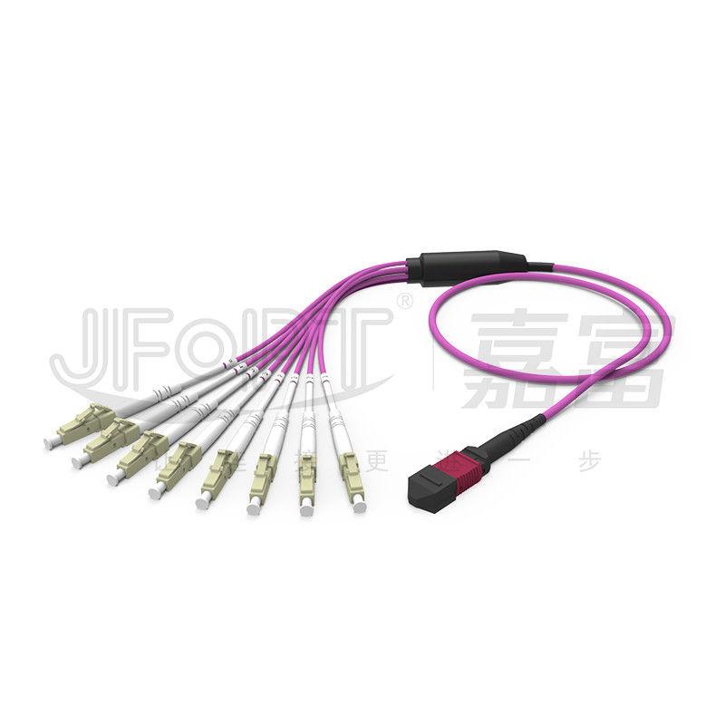 MPO - LC Breakout Patch Cord 2.0mm Fanout LC DX With Clip MM Standard Loss Ferrule