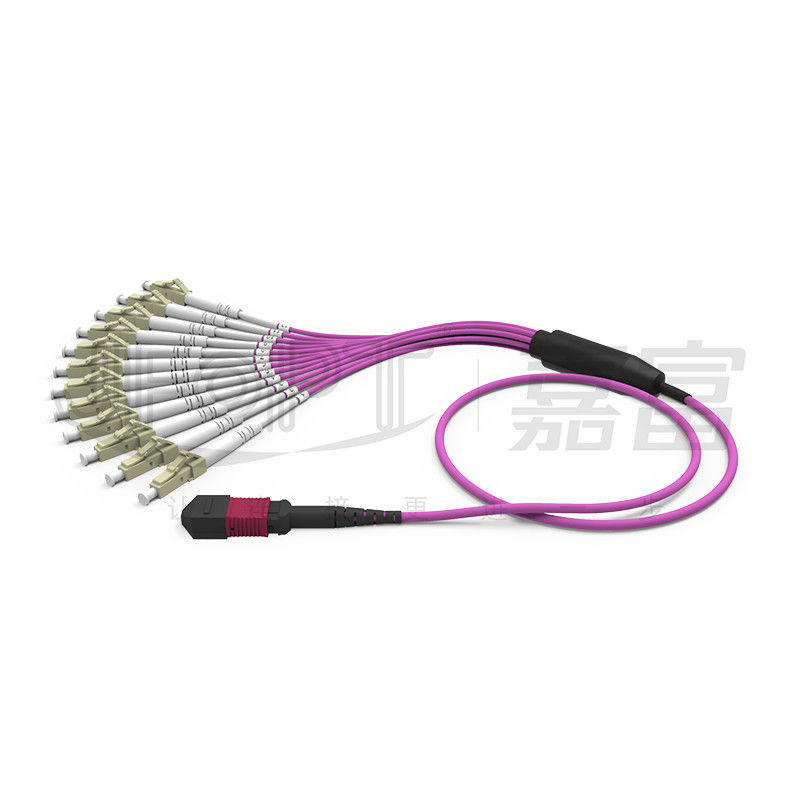 MPO - LC Breakout Patch Cord 2.0mm Fanout LC DX With Clip MM Standard Loss Ferrule