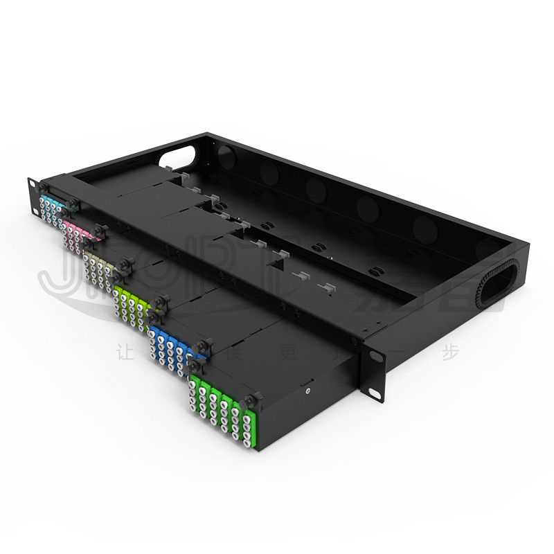 Standard 1U Fiber Patch Panel 19 Inch 144 Cores With 6PCS MPO-LC 24F MPO Cassettes