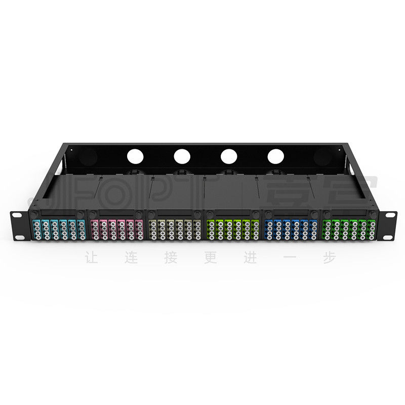 Standard 1U Fiber Patch Panel 19 Inch 144 Cores With 6PCS MPO-LC 24F MPO Cassettes