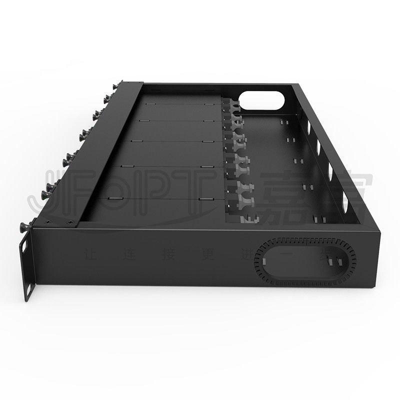 Standard 1U Fiber Patch Panel 19 Inch 144 Cores With 6PCS MPO-LC 24F MPO Cassettes