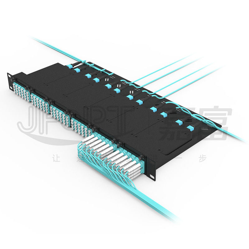 Open Type 1U Fiber Patch Panel 144 Cores OM3/OM4 Multimode MPO To LC Patch Panel