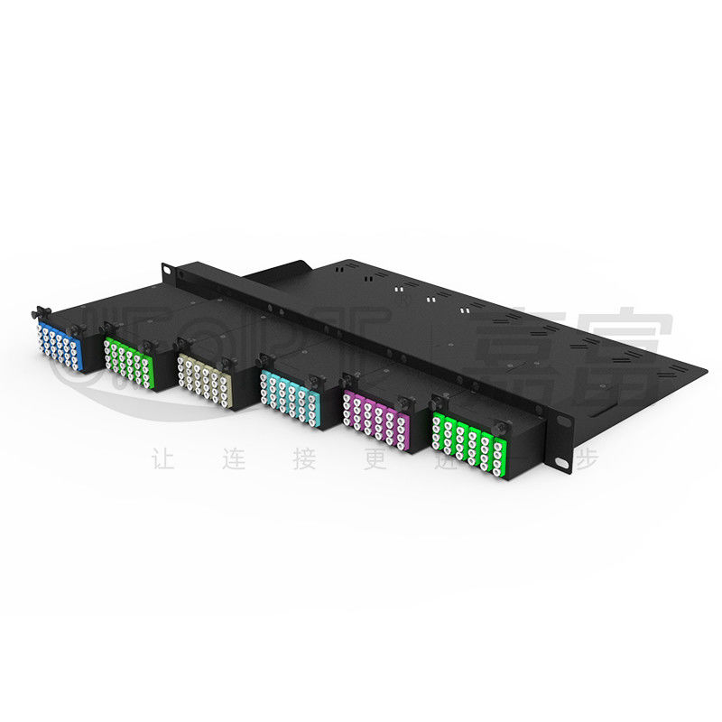 Open Type 1U Fiber Patch Panel 144 Cores OM3/OM4 Multimode MPO To LC Patch Panel