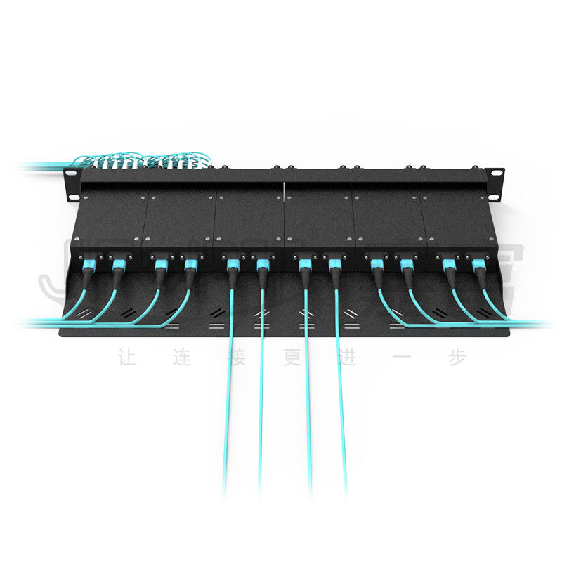Open Type 1U Fiber Patch Panel 144 Cores OM3/OM4 Multimode MPO To LC Patch Panel