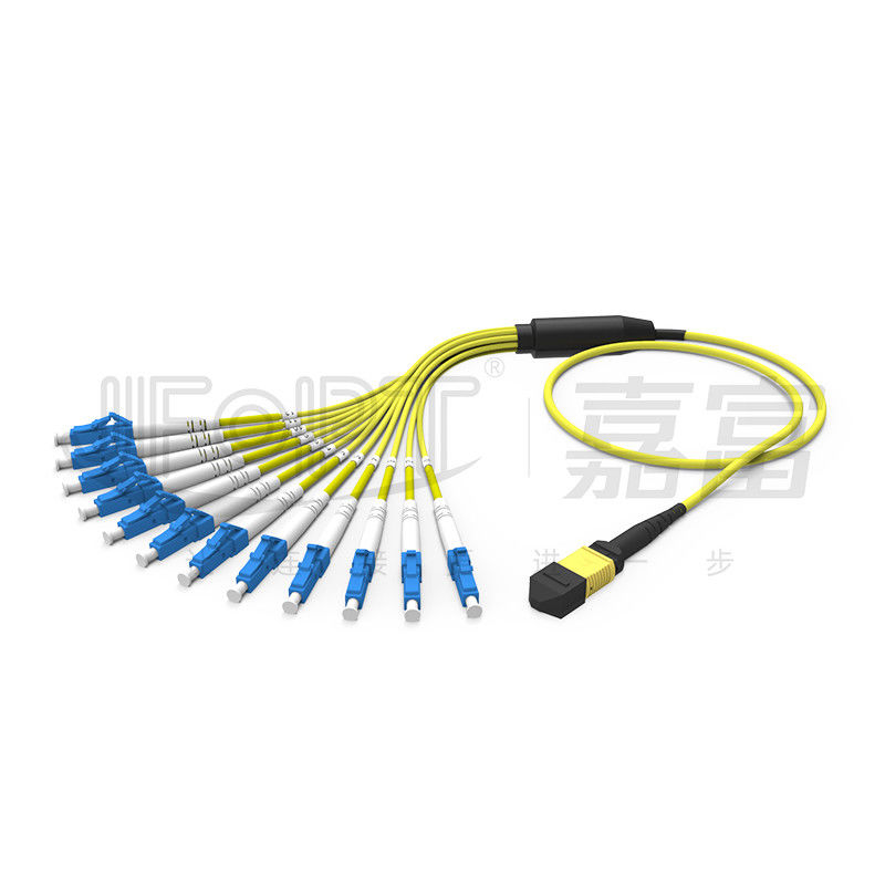 12 Fibers Duplex MPO Breakout Cable MPO-LC/SC/FC/ST Multimode 50/125 3.0mm LSZH Aqua