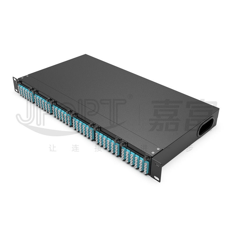 Rack Mount Fiber Patch Panel 6pcs MPO Cassettes With 1pc 24 Cores Or 2pcs 12 Cores MPO-LC Cable