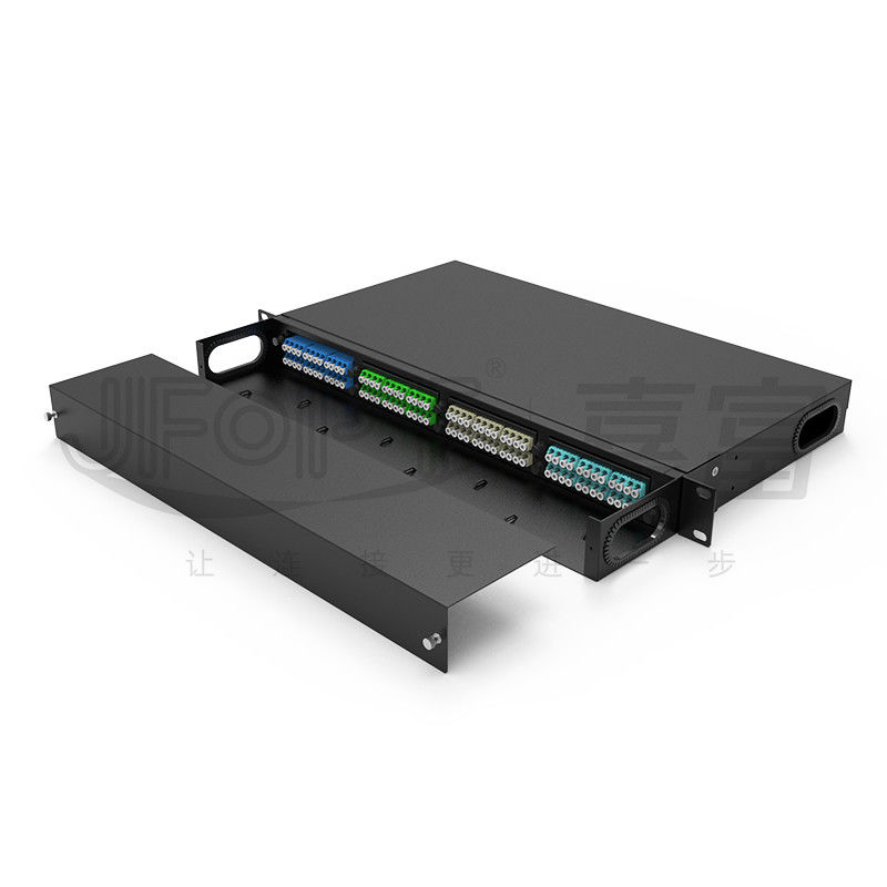 Fixed 19 Inch Patch Panel 4 MPO Cassettes MPO-LC Module Box MPO Distribution Box