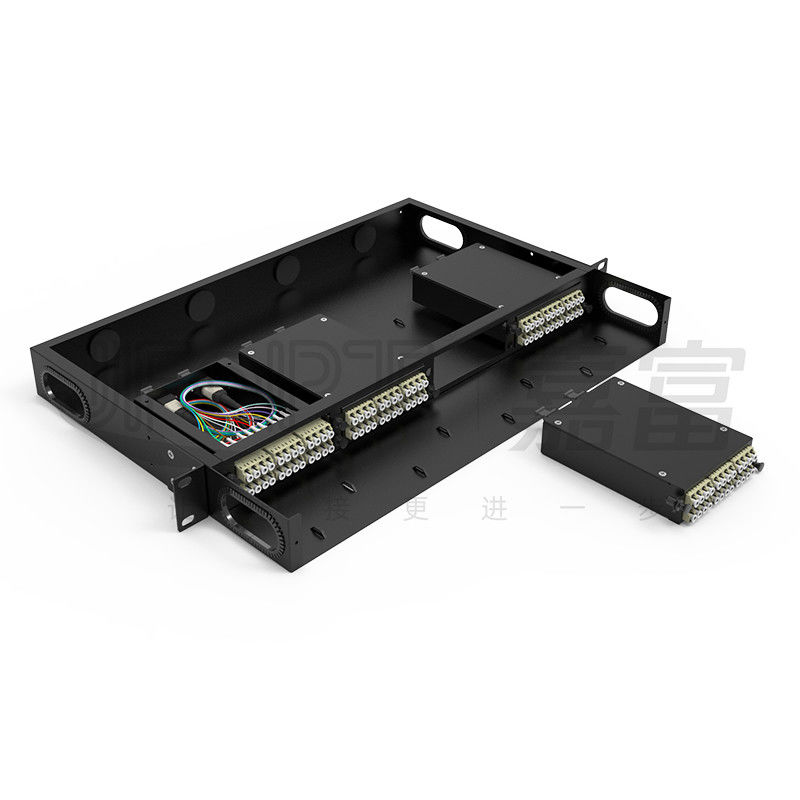 Fixed 19 Inch Patch Panel 4 MPO Cassettes MPO-LC Module Box MPO Distribution Box