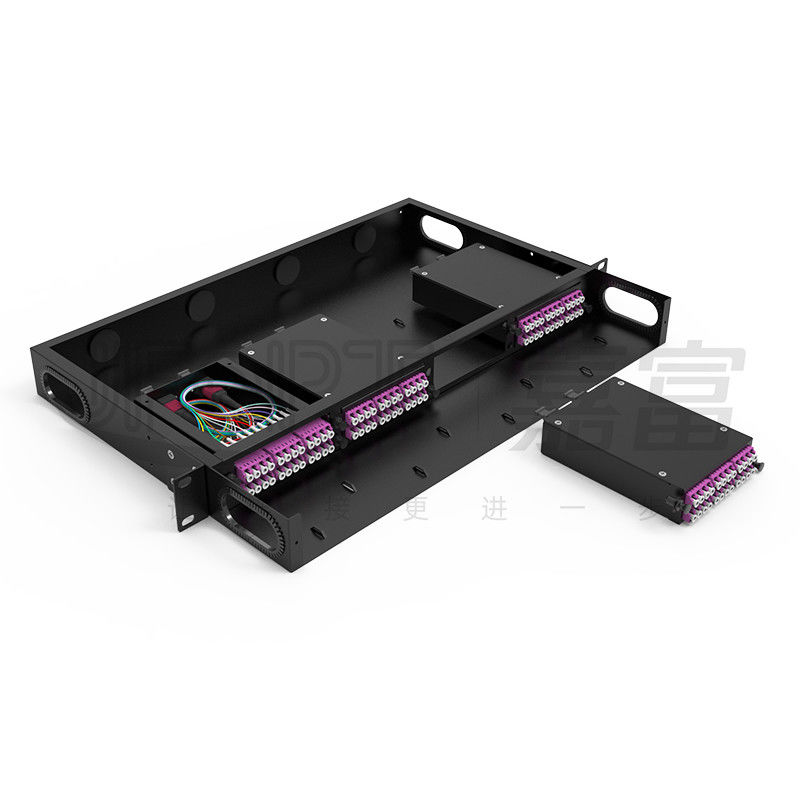 Fixed 19 Inch Patch Panel 4 MPO Cassettes MPO-LC Module Box MPO Distribution Box