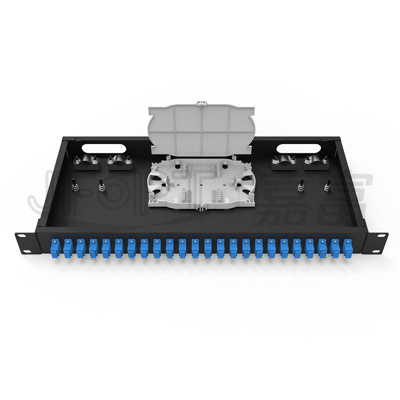 1U ToolLess Patch Panel 24 Port Rack Mount Patch Panel LC Duplex 48 Fibers