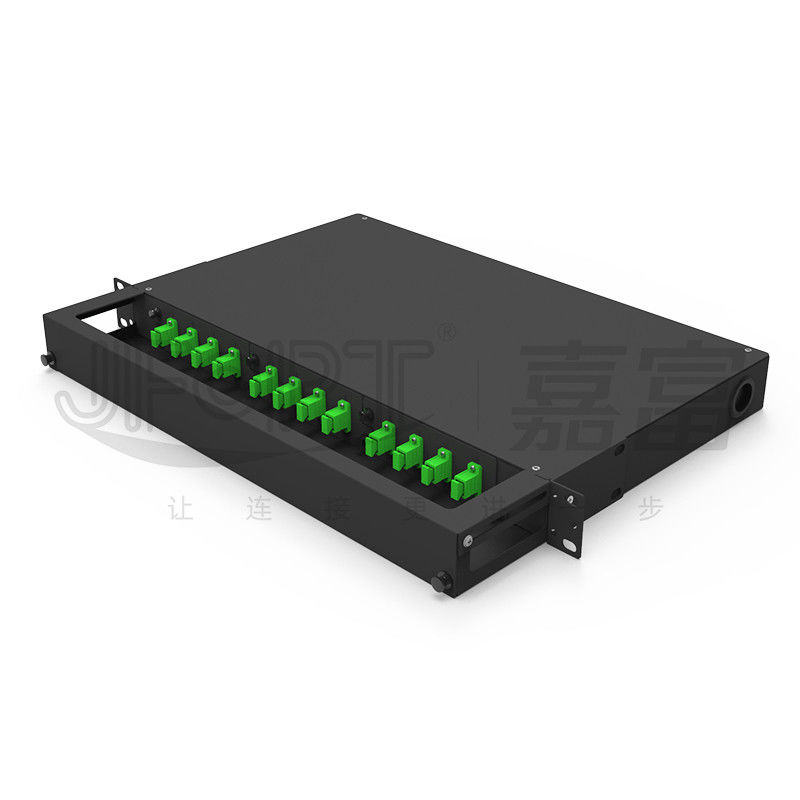 12-48 Fibers Rack Mount Fiber Patch Panel LC SC FC ST 1U Fixed Fiber Distribution Box