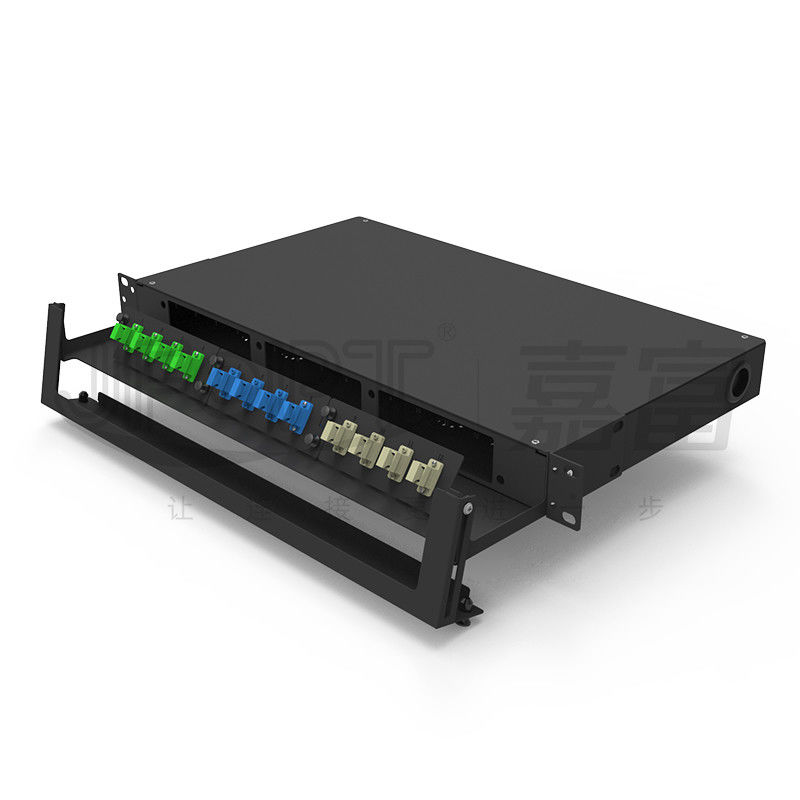 12-48 Fibers Rack Mount Fiber Patch Panel LC SC FC ST 1U Fixed Fiber Distribution Box
