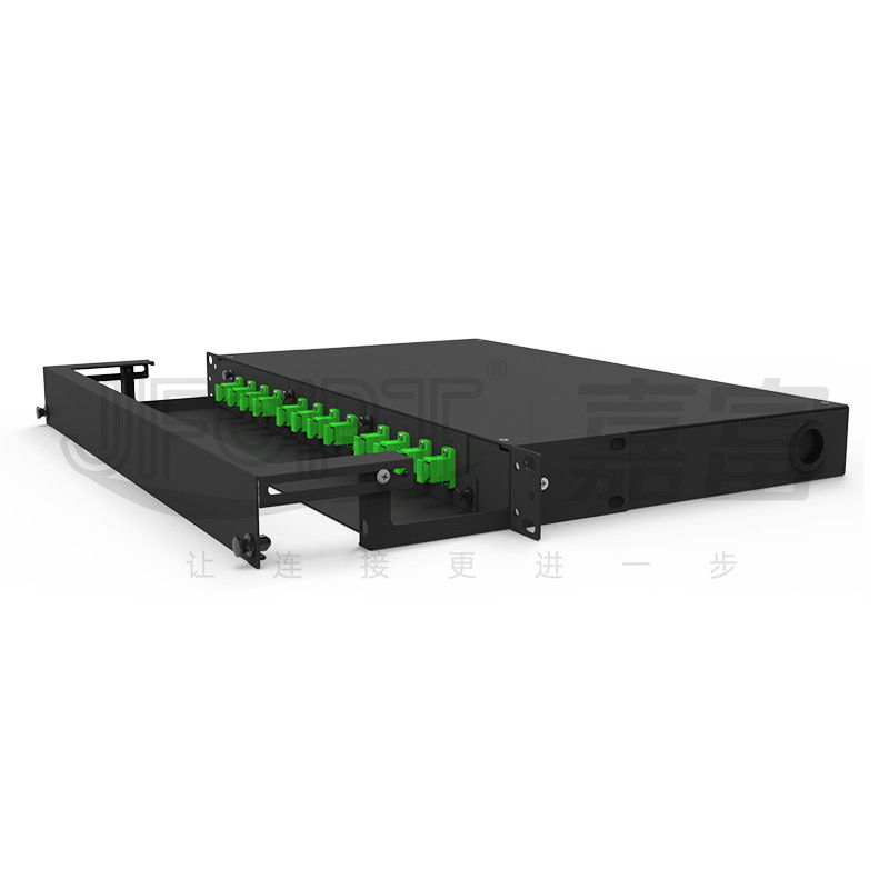 12-48 Fibers Rack Mount Fiber Patch Panel LC SC FC ST 1U Fixed Fiber Distribution Box