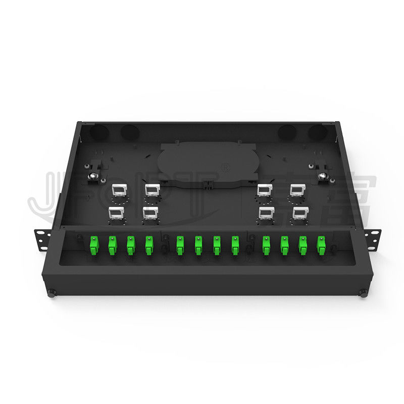 12-48 Fibers Rack Mount Fiber Patch Panel LC SC FC ST 1U Fixed Fiber Distribution Box