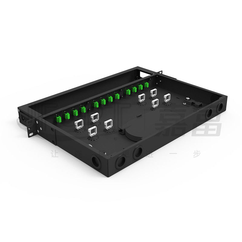 12-48 Fibers Rack Mount Fiber Patch Panel LC SC FC ST 1U Fixed Fiber Distribution Box