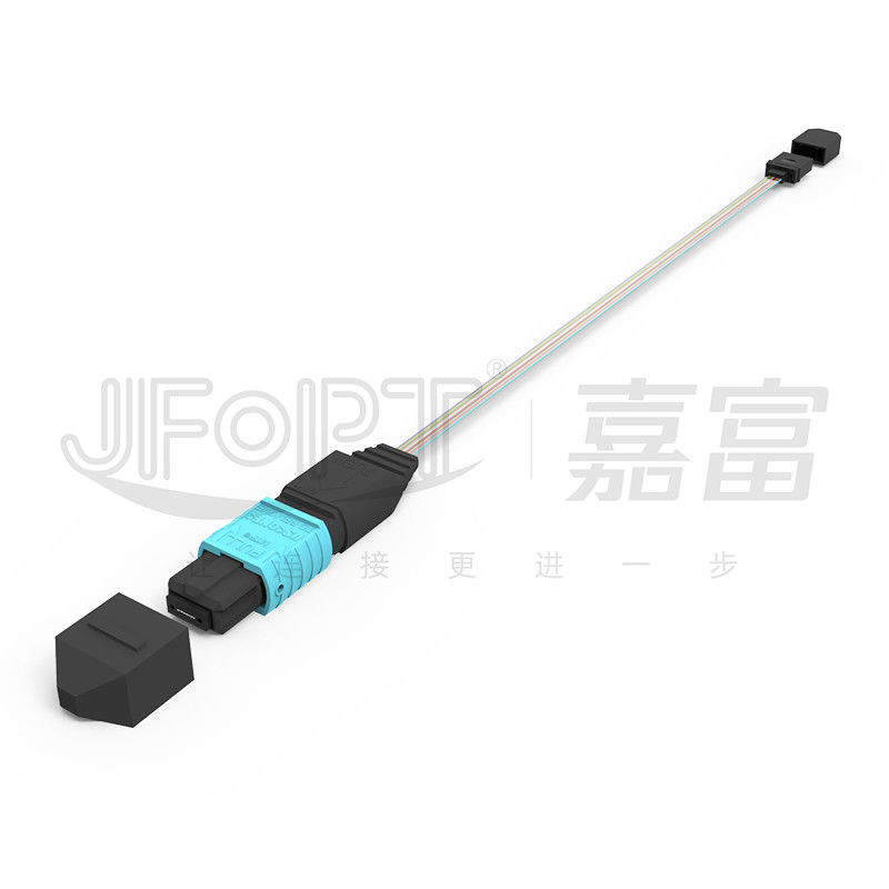 MTP Bare Ribbon Fiber Patch Cord 12 Fibers OM3 MTP-MT With Flat Boot