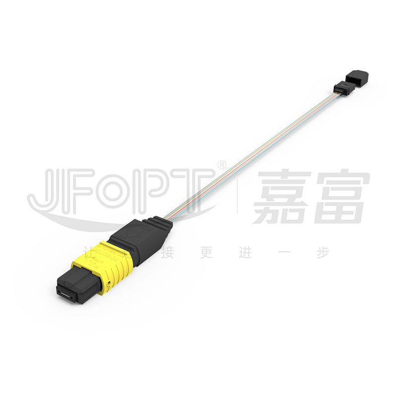 MTP Bare Ribbon Fiber Patch Cord 12 Fibers OM3 MTP-MT With Flat Boot