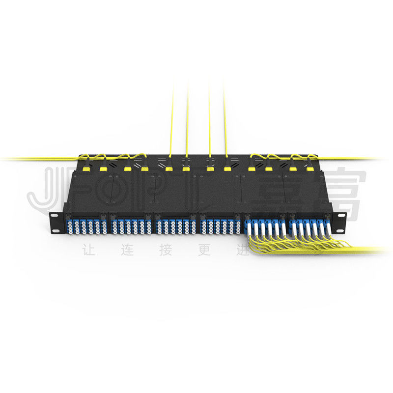 1U 144 Fibers MPO Patch Panel G657A1 G657A2 Single Mode Low Loss MPO / APC - LC / APC Fiber Optic Cassette Module