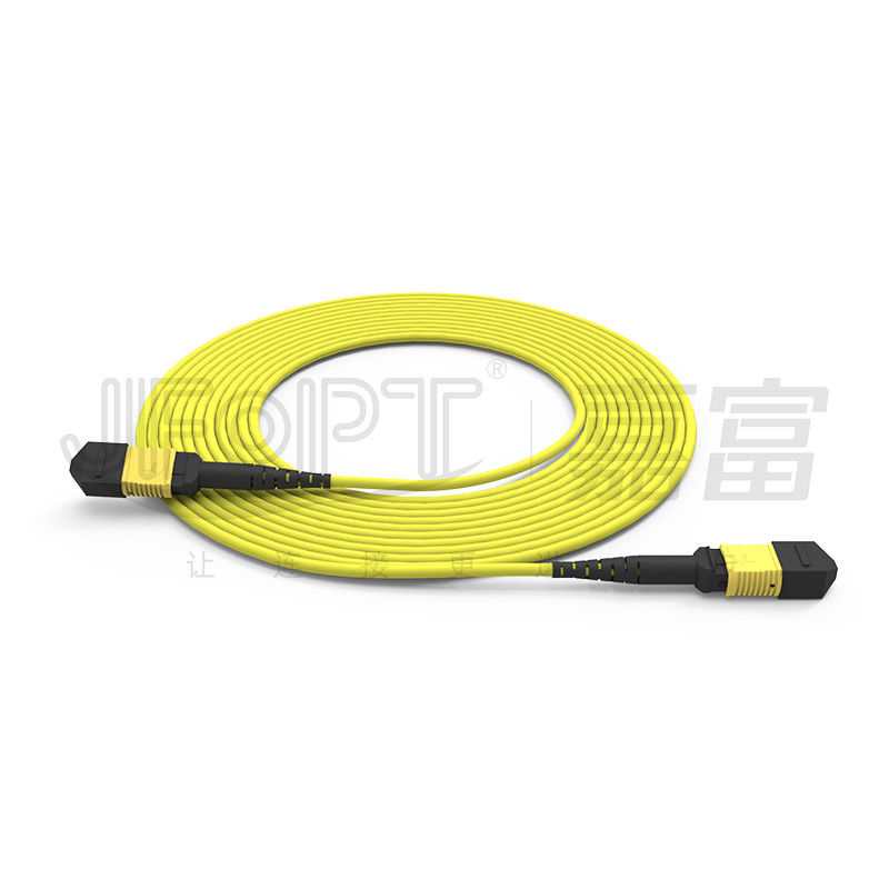 12 Core Single Mode MPO Trunk Cable Low Loss MPO patch cord Yellow LSZH G657A1/A2