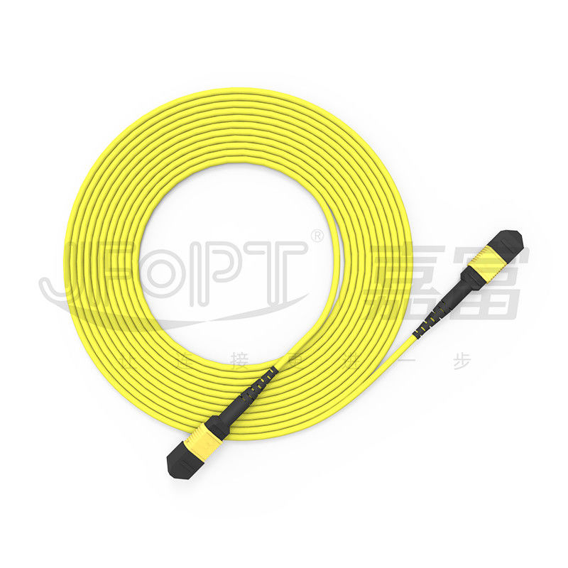 12 Core Single Mode MPO Trunk Cable Low Loss MPO patch cord Yellow LSZH G657A1/A2