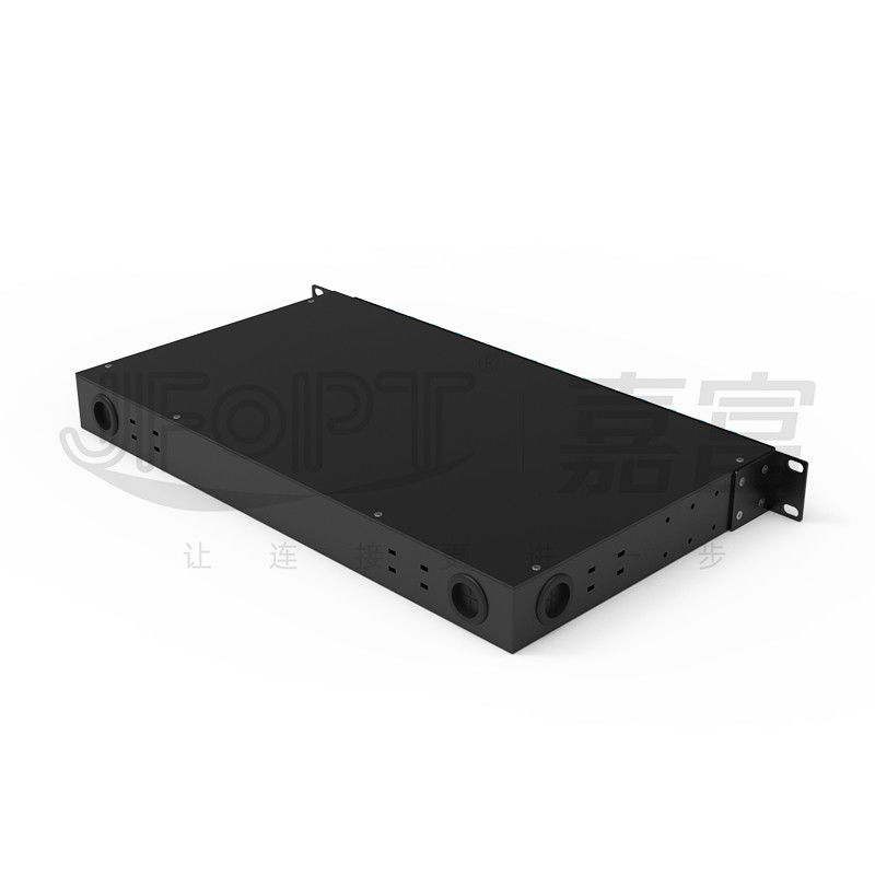 1U 19'' Rotating Rack Mount Fiber Patch Panel With 48 LC QX Adapters And OM3 1m Pigtail