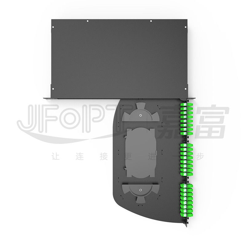 Rotating Opening Duplex SC Patch Panel 1U 48 Cores G657A1 Singlemode Pigtails