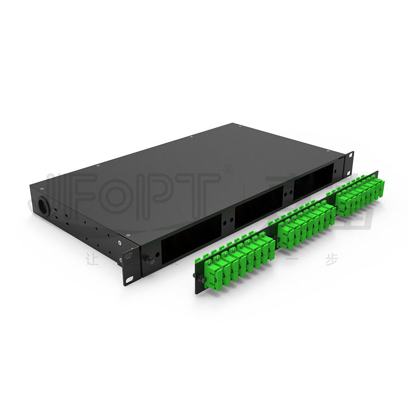 Rotating Opening Duplex SC Patch Panel 1U 48 Cores G657A1 Singlemode Pigtails