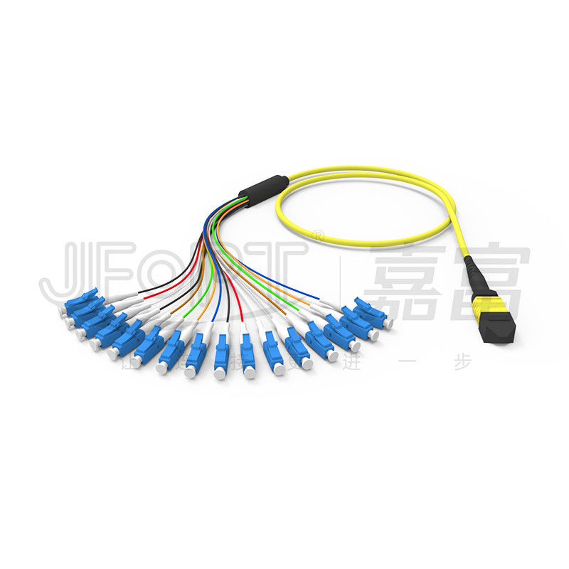 USCONEC MTP-LC Breakout Cable 16 Core Single Mode G657A1/A2 Standard Loss 3.0mm To 0.9mm