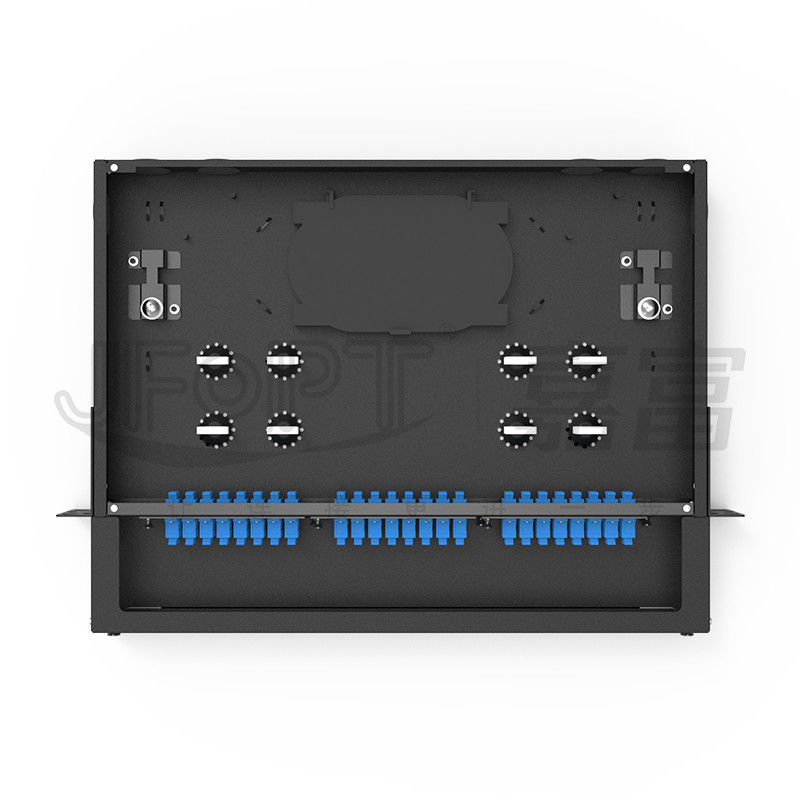 Fixed Rack Mount Fiber Patch Panel Front Cable Organizer With LC SC FC ST Pigtails