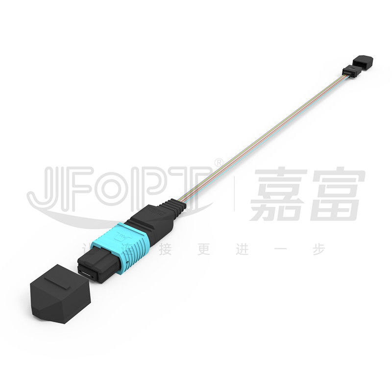 Ribbon Bare Fiber MPO Patch Cable 12 Core MPO-MT Flat Boot