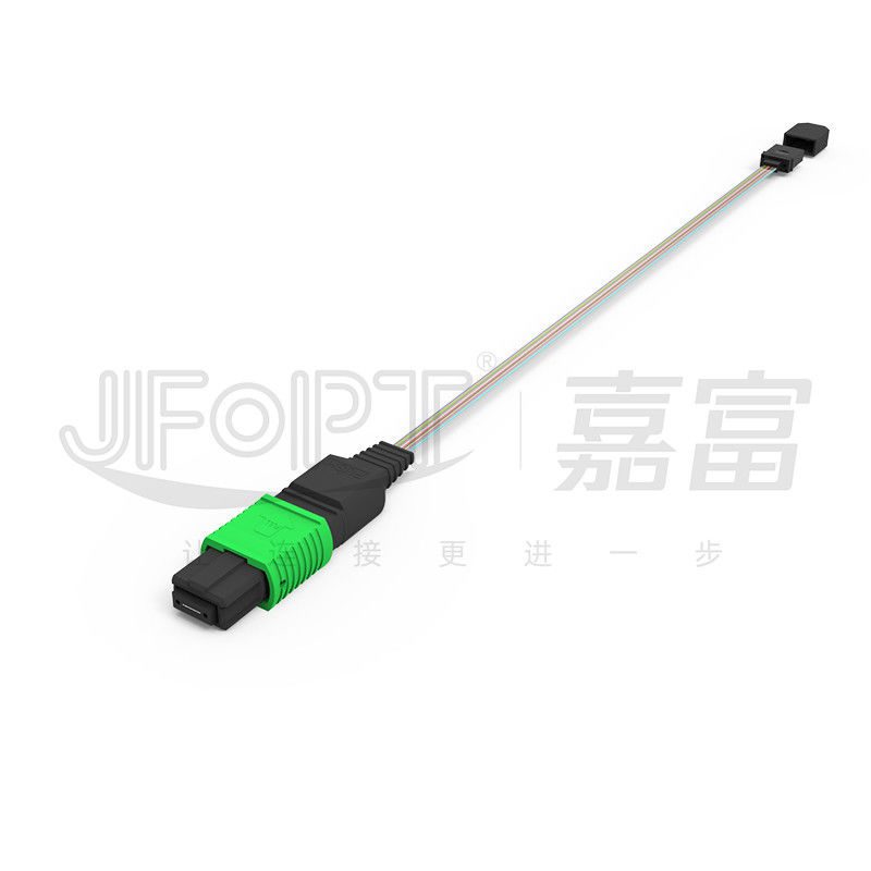 Ribbon Bare Fiber MPO Patch Cable 12 Core MPO-MT Flat Boot