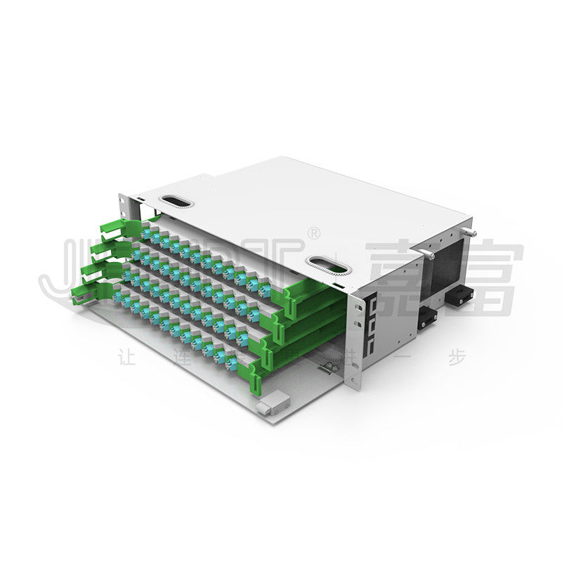 96 Core 3U Patch Panel LC DX ODF Fiber Box With 4 Modular Trays