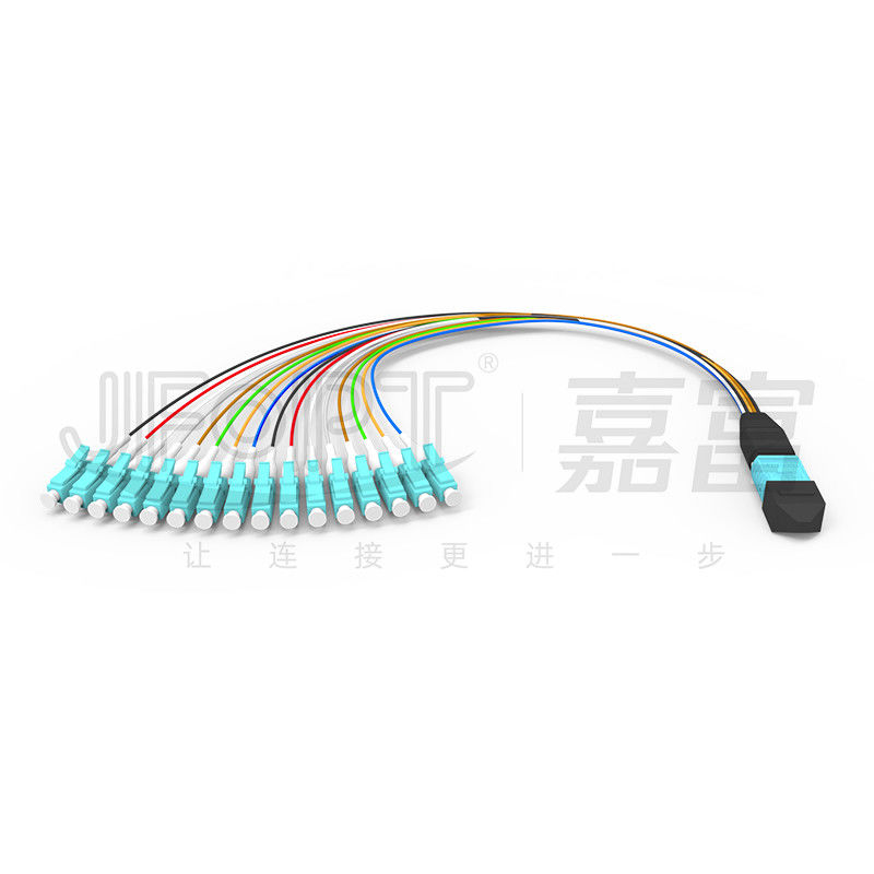 MTP-LC Patch Cord 16 Cores Multimode Low Loss OM3 OM4 Polarity A/AF For MPO Cassette