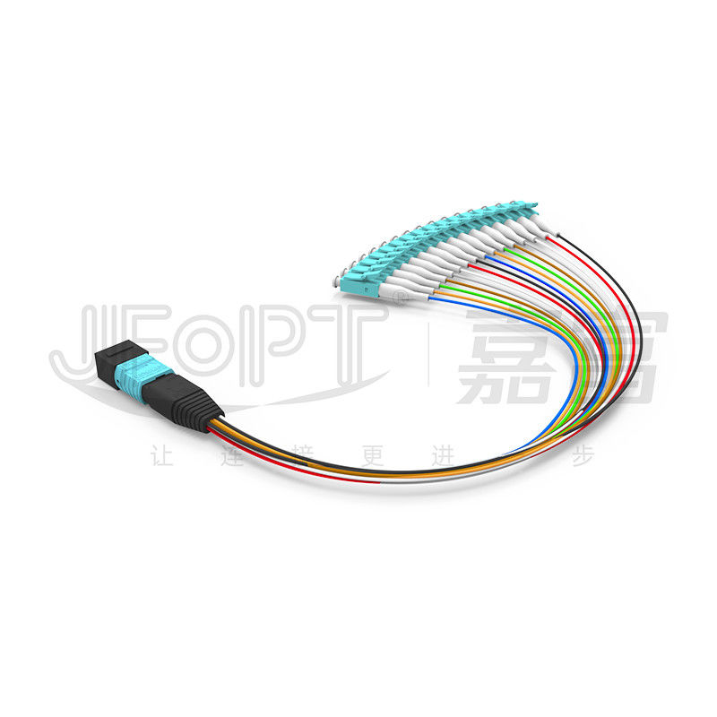MTP-LC Patch Cord 16 Cores Multimode Low Loss OM3 OM4 Polarity A/AF For MPO Cassette