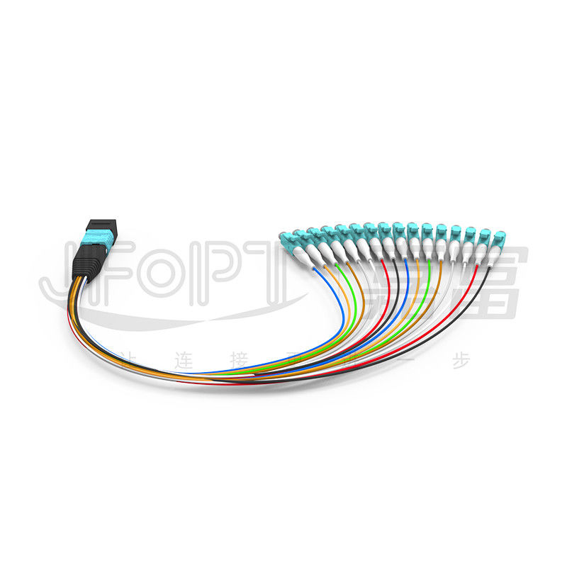 MTP-LC Patch Cord 16 Cores Multimode Low Loss OM3 OM4 Polarity A/AF For MPO Cassette