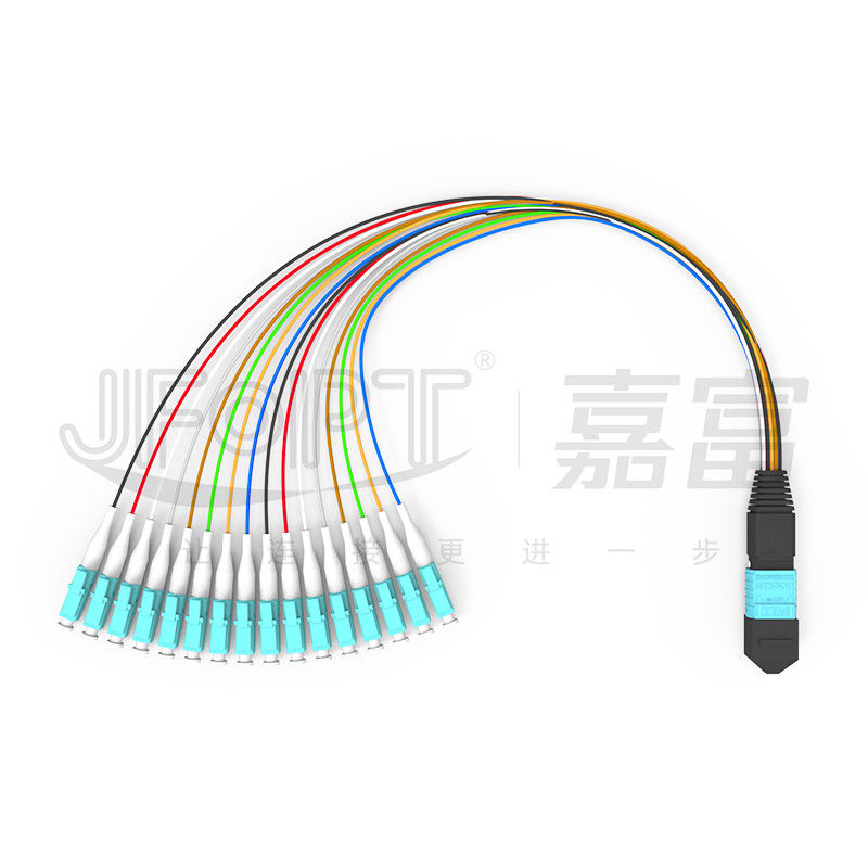 MTP-LC Patch Cord 16 Cores Multimode Low Loss OM3 OM4 Polarity A/AF For MPO Cassette