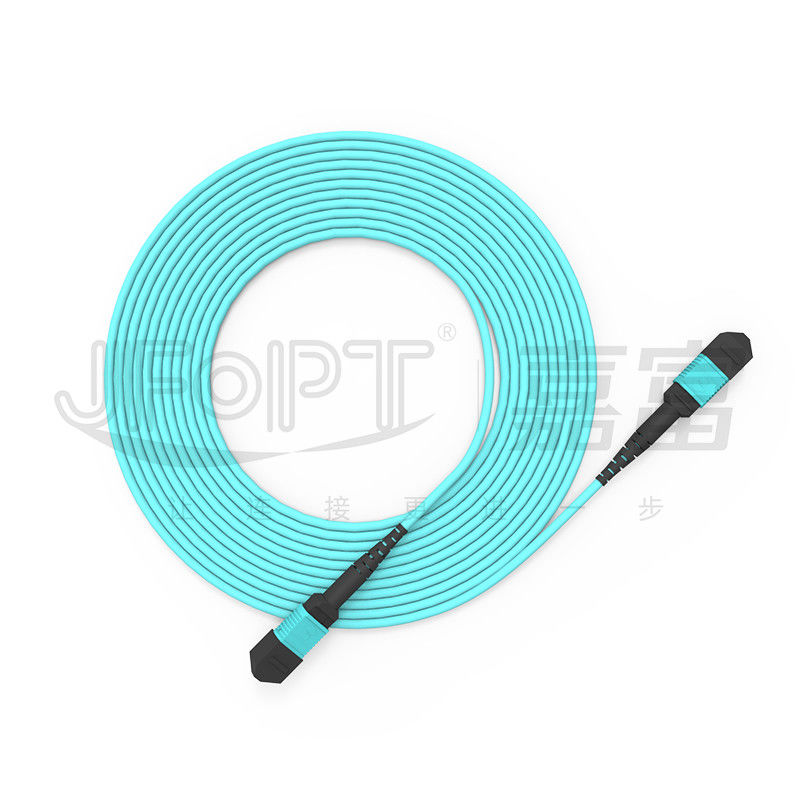 10 Gigabit MPO Trunk Cable 8/12 Cores Multimode Low Loss OM3/OM4 Type B Polarity
