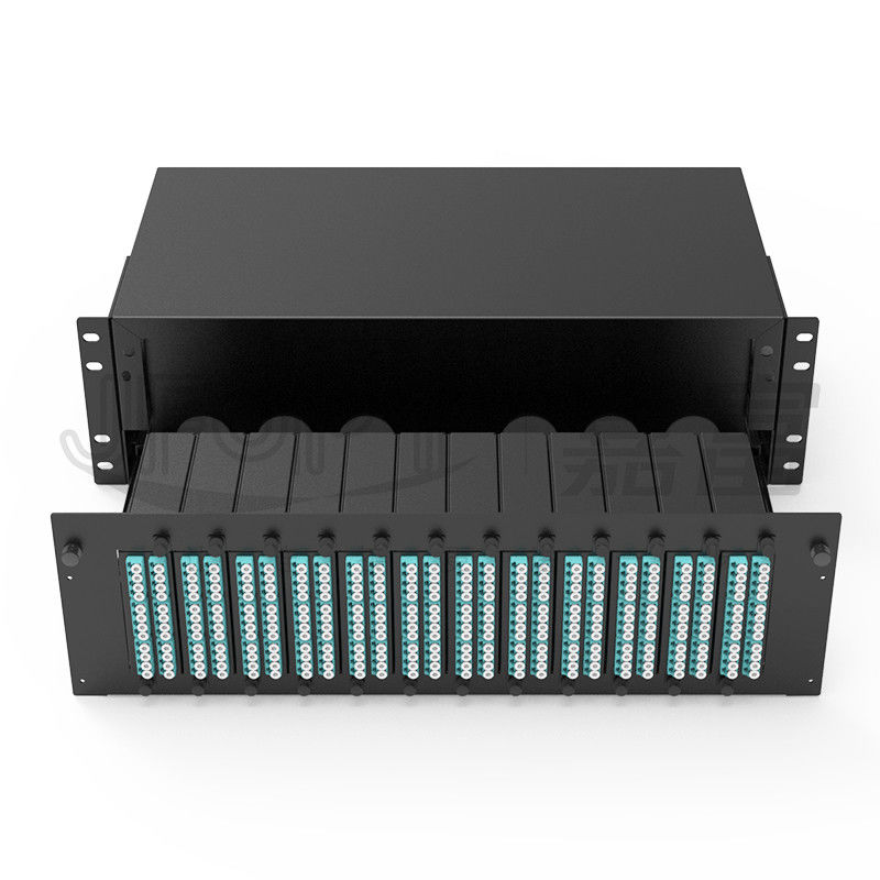 40/100G 3U 19-Inch 288-Core MPO Pull-Out Patch Panel MPO/PC-LC/UPC MM OM3/OM4 24-Core Module Box