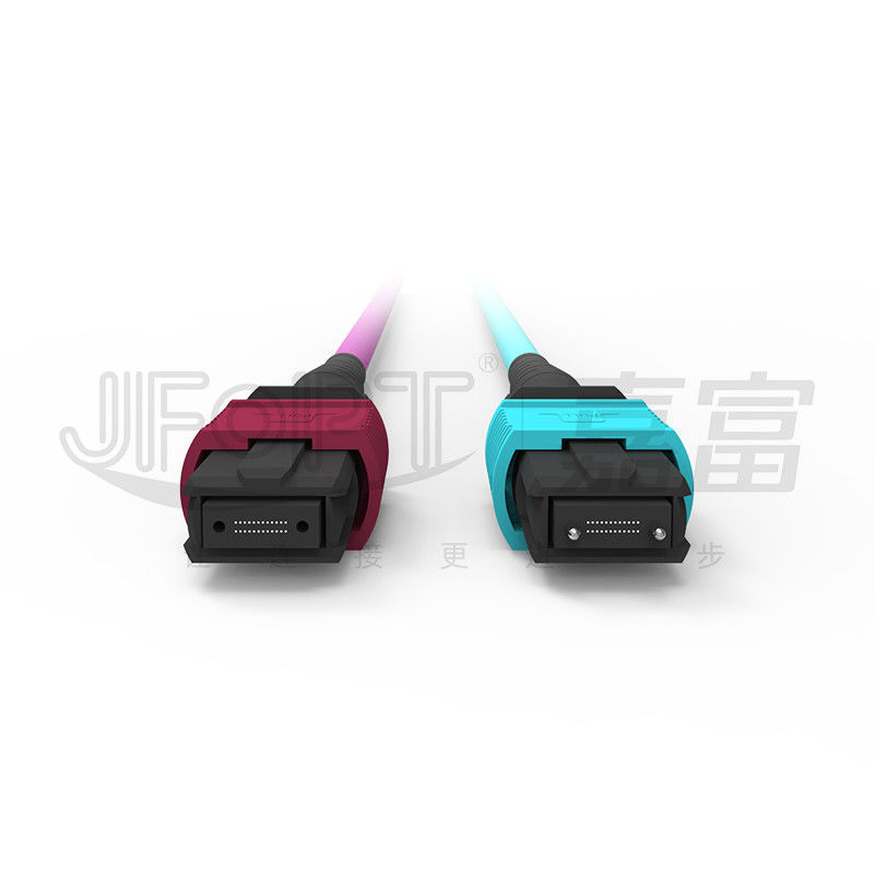 Multimode OM4 24-Core MPO To LC Fiber Cable LSZH For High-Density Data Center