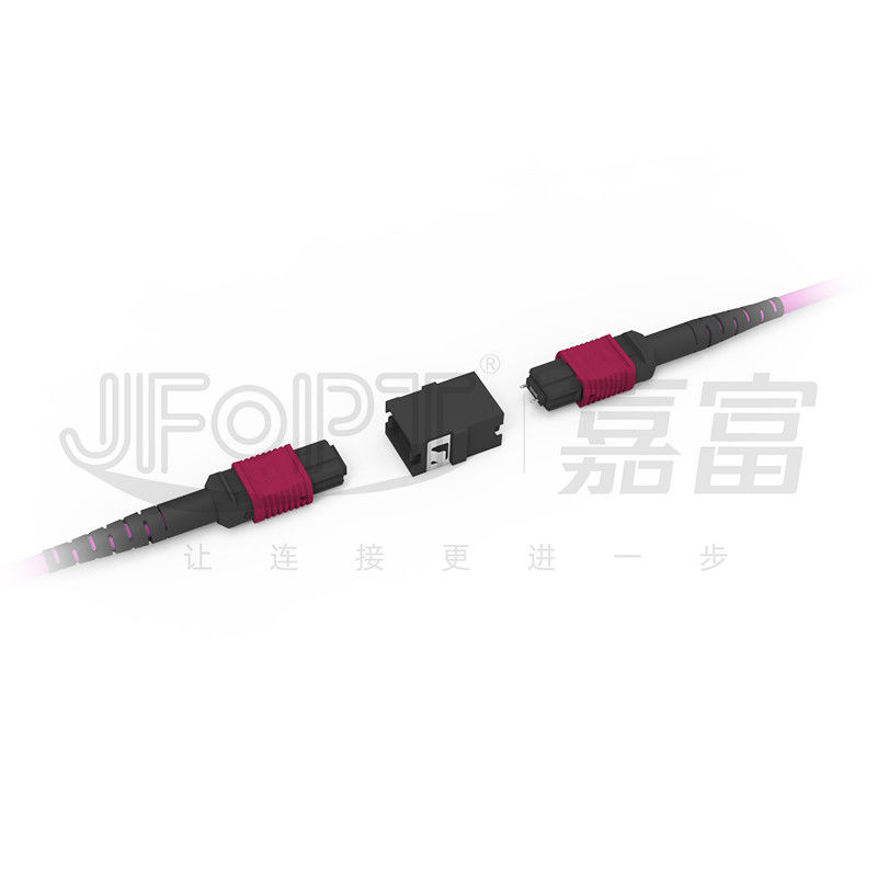 Multimode OM4 24-Core MPO To LC Fiber Cable LSZH For High-Density Data Center